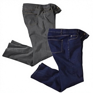 Pantalones Vaqueros de Estilo Vintage para Hombre, Corte Recto, Tela Denim, Lavado Medio, Diseño de Color Sólido para un Estilo de Vida Informal - Product Image 2