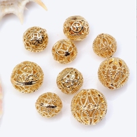 Bola de diafragma hueca Simple de cadena chapada en oro italiano de 18K de alta calidad de 4mm para la fabricación de joyas