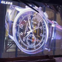 Rideau de fenêtre en verre publicité intérieure vidéo mur P3.91---P7.82 led panneau d'écran d'affichage transparent