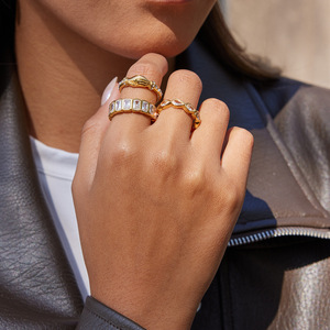 Friendship Hand <b>Ring</b> <b>Titanium</b> Steel Pave Setting Women's Jewelry Gift - Product Image 2