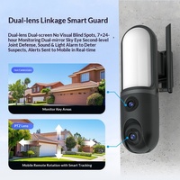 Caméra de surveillance extérieure intelligente avec application mobile, Wi-Fi, étanche, alimentée par batterie, double objectif, vision nocturne, détection de mouvement, 1080P 4MP