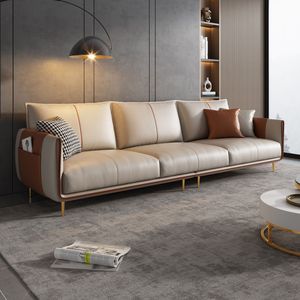 Gran oferta de sofás rectos de cuero, sofá moderno de cuero de lujo, sofá modular seccional para sala de estar de lujo - Product Image 2