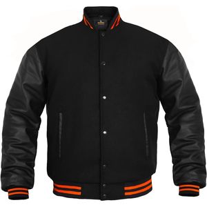 Veste universitaire pour homme FOXA, mélange de laine, manches en cuir, style preppy, veste de collège, XS-5XL - Product Image 1