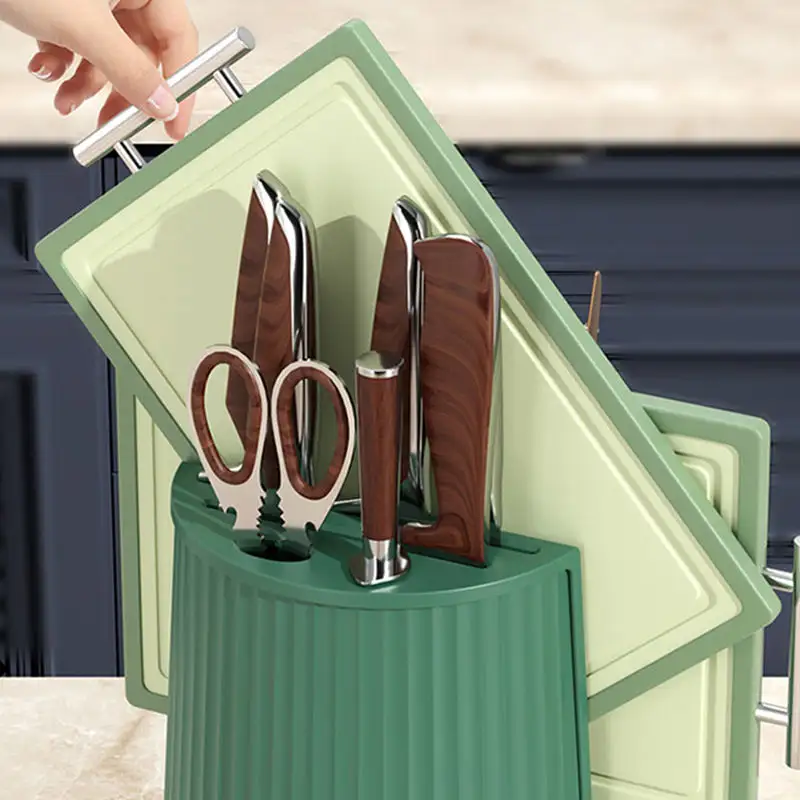 Knife Block Holder Rotatable Universal Kitchen Knife Block with Slots