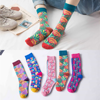 Nouvelles chaussettes en coton tendance mi-mollet pour femmes, style streetwear créatif hip-hop, pour l'automne et l'hiver