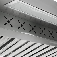 Hotte d'extraction commerciale ESP avec capot intégré, cellule lavable, ventilateur intégré et interface ignifuge pour stations de grillades au charbon d'hôtel
