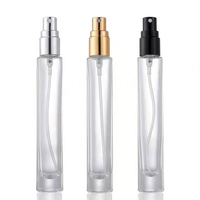 Botellas de Perfume de Vidrio Cuadradas Vacías de 10 ml, Botellas de Spray Recargables con Fondo Grueso, Serigrafía y Tapón de Goma