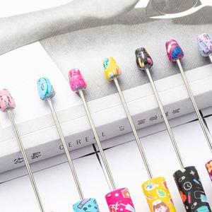 Personalized DIY Plastic Beaded Ballpoint Pen <b>Creative</b> Multicolor Printed Rotating Pen for Promotional <b>Gift</b> - Product Image 2