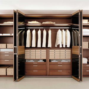 Armoire coulissante en laque blanche haute brillance d'Australie, porte pliante, porte en verre, dressing - Product Image 3