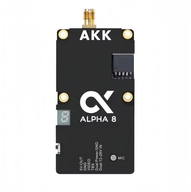 AKK Alpha 8 8W Drone Video Transmitter 80CH 5.8G 8W 5W 3W 1W Power Support Smart Audio