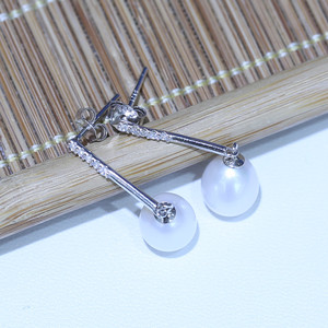 Mode natürliche Süßwasser Perle Ohrring Tropfen Ohrring Ohr stecker 8mm Tropfen 3A Grade Real Pearl Fine Jewelry - Product Image 6