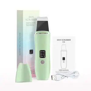 Sonic Skin Spatula LCD hiển thị siêu âm da mụn đầu đen máy lột 3 chế độ Facial Skin Scrubber