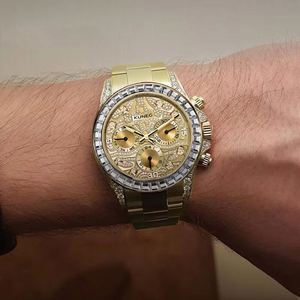 Montres mécaniques automatiques pour hommes, chronographe lumineux en or de luxe personnalisé - Product Image 2