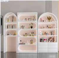 Miroir cosmétique autoportant pré-assemblé et amovible laqué avec armoire de présentation de parfums et traitement de surface verni