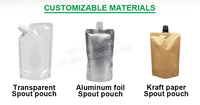 Fabricant de pochettes souples personnalisées avec bec verseur pour boissons liquides (500 ml, 1 L), eau minérale et eau de coco, format portable