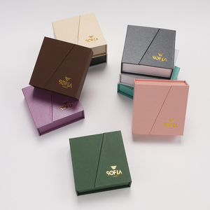 Caja de Joyería de Cartón Magnética de Doble Apertura Ecológica Personalizada, Caja de Regalo con Diseño de Cajón para Anillos - Product Image 3
