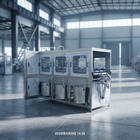 Ligne de production d'eau minérale de 5 gallons, système de remplissage électrique automatique, contrôle PLC, haute précision, emballage en baril en plastique de 2 ml