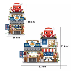 <span class=keywords><strong>LOZ</strong></span> – Mini blocs de construction japonais, vue sur la rue, nourriture pliante, rue, poulpe, Barbecue, magasin de glace, assemblage, blocs de construction, jouets - Product Image 6