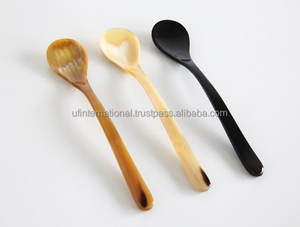 การออกแบบที่ทันสมัยสไตล์โบราณที่กำหนดเองการออกแบบบัฟฟาโลยาวฮอร์น4ช้อนสำหรับบ้านและร้านอาหารที่มีชิ้นธรรมชาติ - Product Image 5