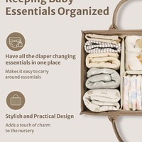 Organisateur de couches en coton grande capacité de 15 pouces, panier de rangement pliable pour voiture et voyage
