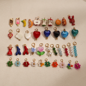 Vente en gros de pendentifs colorés en émail personnalisé Bracelet Collier PVD or en acier inoxydable breloques de bijoux à bricoler soi-même pour la fabrication de bijoux - Product Image 2