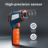 Thermomètre infrarouge numérique LCD GVDA sans contact - Testeur de température -50-390°C - Batterie - ODM - Indice de protection IP55 - Résolution 0,1°C