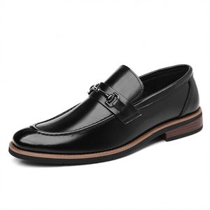 Chaussures habillées Oxford pour hommes de style européen, en cuir de Wenzhou, à enfiler, à bout pointu, grande taille, motif uni, chaussures d'affaires d'automne - Product Image 5