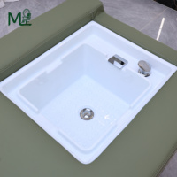 Fauteuil de lavage électrique pour salon de coiffure avec dossier relevable, massage et pédicure intégré