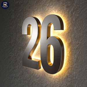 Lettere Alfabetiche LED 3D Personalizzate, Insegna Aziendale Luminosa per Esterni, Numeri Civici Illuminati - Product Image 1