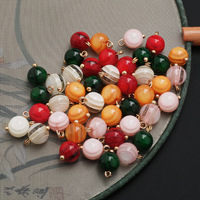 Boutons en jade de style chinois cousus à la main - Style perle de lanterne pour cheongsam, hanfu et chemises de style chinois