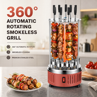 Grill électrique vertical automatique sans fumée, machine à kebab à 5 brochettes, four à barbecue pour restaurant et maison