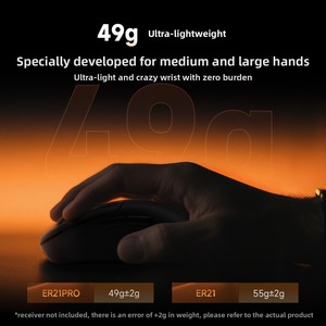 Ratón RAWM ER21Pro Ligero de 49g, Modo Dual PAW3950 30000DPI 750IPS NRF52840 8000hz, Ratón para Juegos Esports para Valorant/<span class=keywords><strong>LOL</strong></span>/FPS - Product Image 5