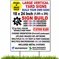 Panneau publicitaire en PP ondulé imprimé sur mesure 18x24, imperméable, pour extérieur, jardin, pelouse