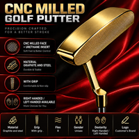 Putter de golf OEM avec face usinée CNC, insert en uréthane, manche en graphite et acier, flex R, pour droitiers, pour hommes et femmes