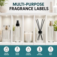 Étiquette personnalisée transparente et durable pour flacon de parfum, résistante à l'eau, anti-UV, anti-huile, autocollante, avec code-barres, pour emballage cosmétique transparent