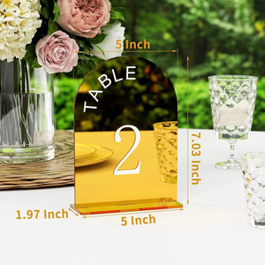 Custom <b>Acrylic</b> Wedding Table Digital Number Plate Printing Transparent <b>Mirror</b> Stand Party Restaurant Activity Design High - Product Image 4