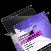 Boîte de présentation de haute qualité pour boosters de cartes TCG en anglais, en PET/PVC transparent, légère, facile à plier, sans fermeture