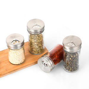 Condimenti riutilizzabili bottiglia di sale e pepiera <span class=keywords><strong>villaggio</strong></span> 4oz vetro cucina barattoli di spezie con etichette - Product Image 2