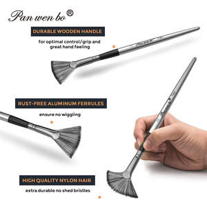 10 pièces artiste <span class=keywords><strong>peinture</strong></span> <span class=keywords><strong>pinceau</strong></span> ensemble doux Anti-perte Nylon manche en bois acrylique aquarelle <span class=keywords><strong>peinture</strong></span> à l'<span class=keywords><strong>huile</strong></span> ventilateur pinceaux - Product Image 3