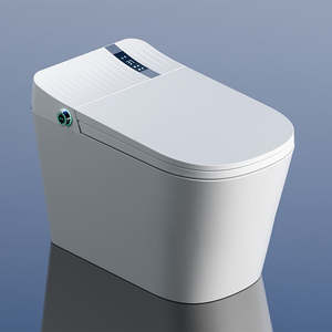 Toilette intelligente en céramique moderne avec fonction bain automatique, télécommande, valve de vidange en S et siège chauffant - Vente en gros - Product Image 1