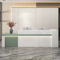 Comptoir en bois minimaliste moderne pour immeuble de bureaux pour Spa Salon de beauté Thé au lait Boutique de vêtements Bureau de réception pliable