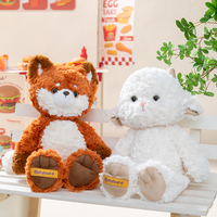Jouets en peluche de la série animaux doux en gros, machine à griffes, 45 cm, peluche réaliste, éléphant, renard, chien, vache, chat, panda, singe
