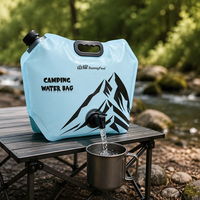 Sac d'eau pliable 8L de qualité alimentaire avec robinet réglable pour camping, randonnée, voyage et vin