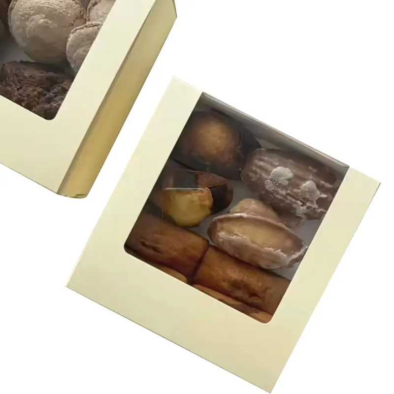 IMEE Custom Size Small Madeleine Cake Pieces Cookie Sweet Dessert Box Pastry Packaging Box with Clear Window