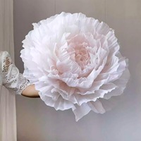 Bunga Peony Buatan dari Katun Raksasa Buatan Tangan untuk Dekorasi Latar Belakang Pesta Pernikahan