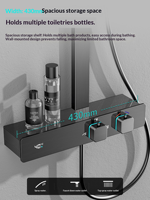 Ensemble de douche gris laiton 2026 avec affichage numérique LED de la température, jet de pluie, barre de massage coulissante, système de douche de salle de bain personnalisé