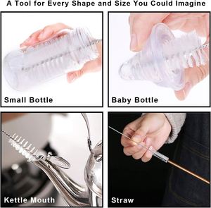 Long Handle <b>Cleaning</b> <b>Brushes</b> 4 Pack of Nylon Bristle Bottle and Cup <b>Brushes</b> Baby Bottle Glass and Tube <b>Brushes</b> - Product Image 3