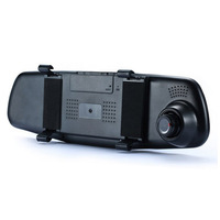 Caméra de tableau de bord HD 4,3 pouces à double objectif, enregistreur vidéo DVR 1080p, écran IPS, rétroviseur de voiture avec caméra de recul