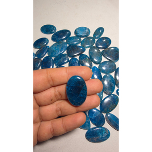 Apatite naturelle de qualité supérieure, cabochon bleu néon, pierre brute en vrac pour la fabrication de bijoux, prix de gros - Product Image 1