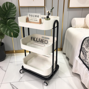 Chariot de Salon de Beauté Pliable de Luxe au Design Moderne, Multifonctionnel, en Métal, avec 4 Roues Robustes, pour Usage Domestique, Bureau et Chambre - Product Image 4